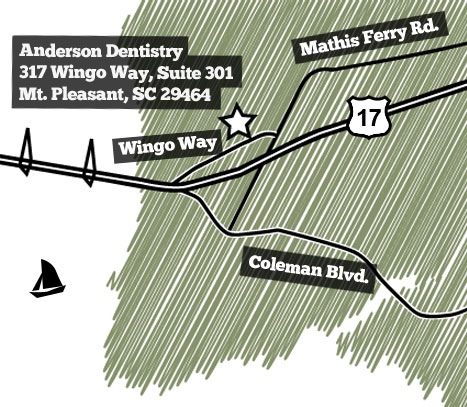 Map showing Anderson Dentistry location